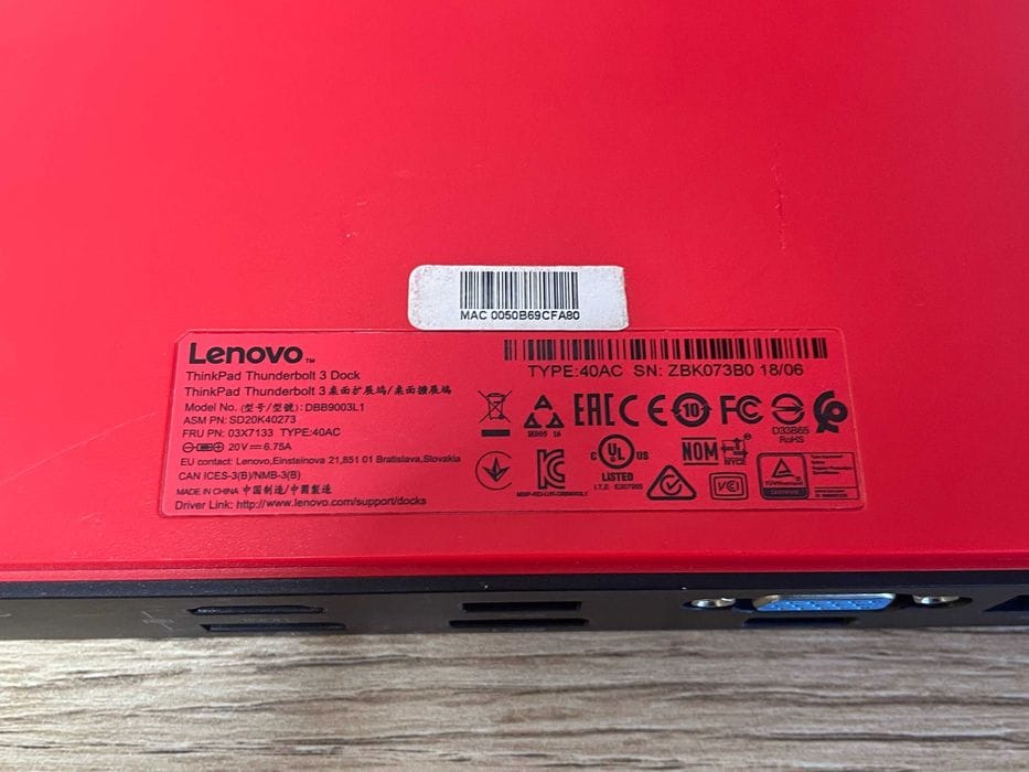 Lenovo ThinkPad Thunderbolt 3 Dock 40AC + оригинальный БП 135W