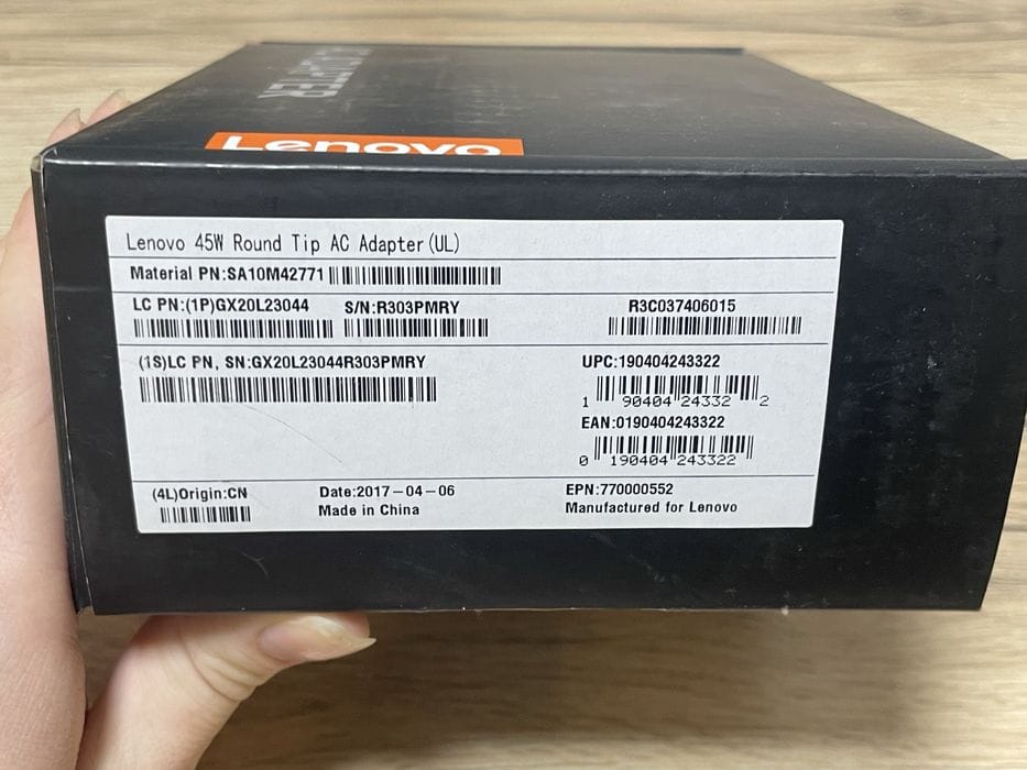 Новый оригинальный блок питания Lenovo 45W (круглый штекер)